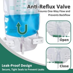 5 Pack 1000ml Leg Bag with 18″ Tubing, Adjustable Straps, Easy Drain, Anti-Re…