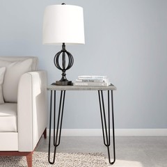 Modern End Table Hairpin Legs – Industrial-Style Woodgrain Finish And Steel