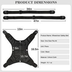 Wheelchair Harness for Adults – Secure Seat Belt and Torso Support Vest for E…