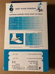 ASO 264035 ANKLE STABILIZER LACE UP BRACE W/ STAYS BLACK LARGE NIB FREE S&H