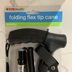 CVS Health Folding Flex Cane Black Mobility NEW