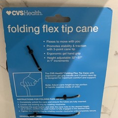 CVS Health Folding Flex Cane Black Mobility NEW