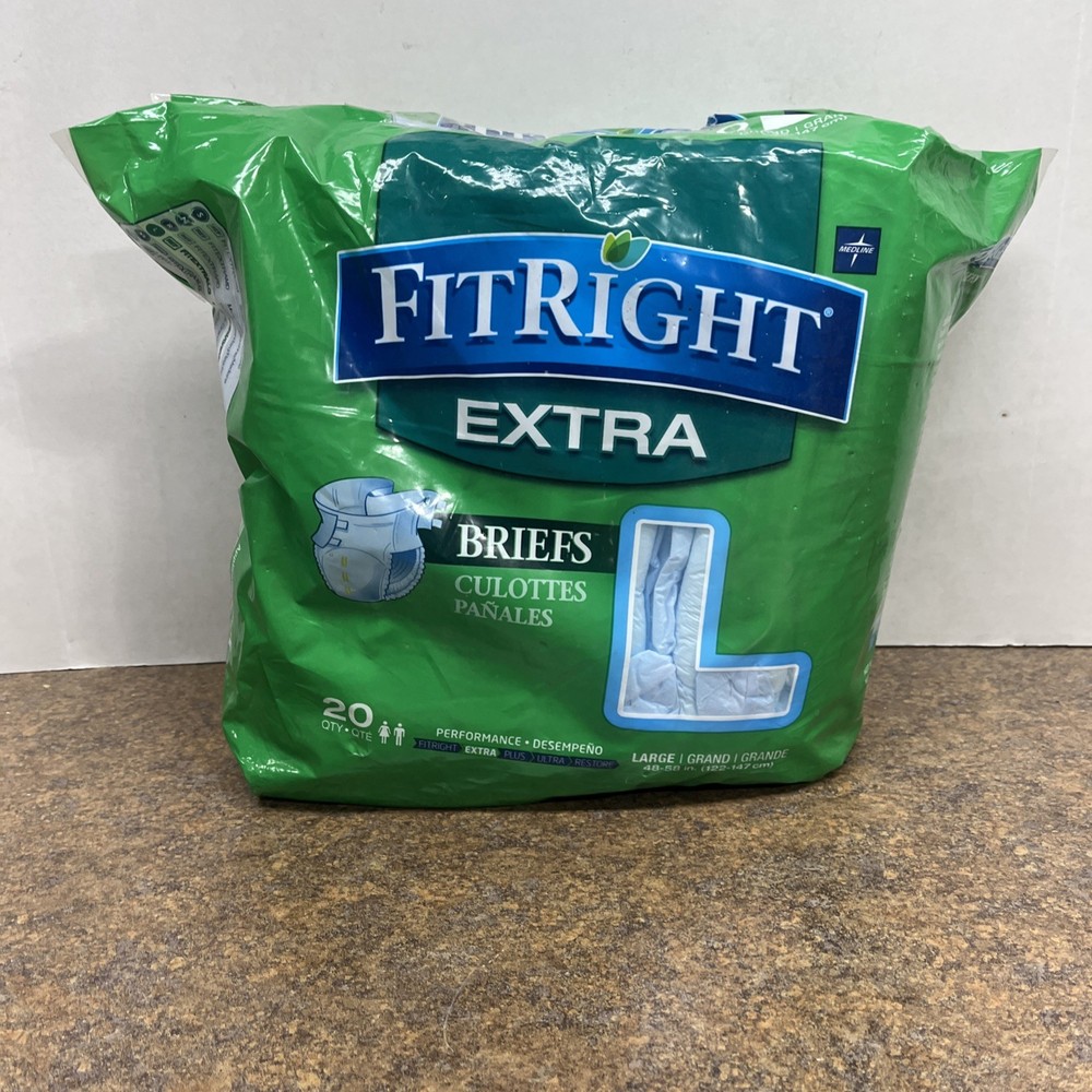 Medline FitRight Extra BriefsLarge 48-58″ New Only 11 In Pack Partial Package