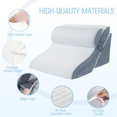 Foamalusion 3Pcs Bed Wedge Pillow For Sleeping 20-In-1 Adjustable Memory Foam