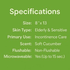 Adult Wipes For Elderly Softly Scented – 8×13″ 240ct (4 Packs of 60)