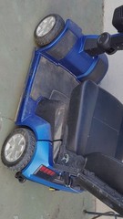 Blue 4-Wheeled Mobility Scooter with Storage Compartment and Front Basket