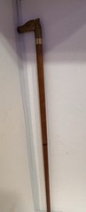 Vintage Wood & Solid Brass Horse Head Cane Walking Stick 35″ # 7194