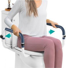 Toilet Safety Rails with Handles for Elderly Adults Adjustable 250lb Support