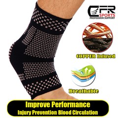 Copper Ankle Sport Foot Wrap Support Brace Compression Achilles tendonitis Sport