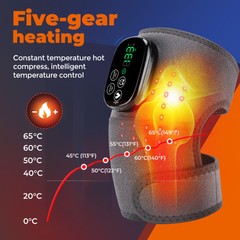 3-in-1 Cordless Knee Massager with Heat Vibration & Red Light Therapy Pain LED