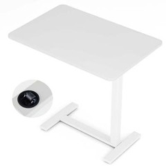 HOMEFLA Adjustable Overbed Bedside Table With Hidden Wheels for Hospital