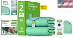 Reusable 34″x52″ Underpads – Leakproof, Waterproof and Super Absorbent Pads