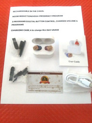 PAIR Rechargeable mini Hearing amplifiers/aids 3 programs normal/outside/noise