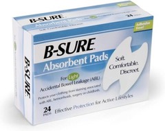 BSURE 24 Anal Leakage Pads, Light Absorbency Incontinence Liner, FREE shipping