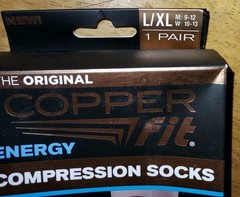 COPPER FIT ENERGY COMPRESSION SOCKS 2 Pairs New, Never Used
