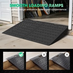 36″x24″ Shed Ramp Velvet Black Loading Ramp 900LB Loading Dock Ramp for Garages