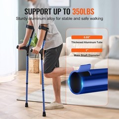 Forearm Crutches for Adults, 11-Level Height Adjustable Walking Crutches with 4-