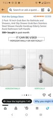 2Pack 18in Stainless Steel Anti Slip Grab Bars For Bathtub Shower Safty Handle