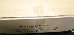 Med Mobile Bath Bench White In Color Plastic Aluminum Open-Box Complete Unused