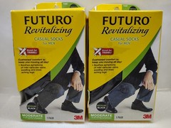 3M Futuro Moderate Men’s Revitalizing Casual Socks – Black – Medium 2 pack