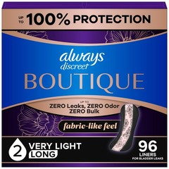 Always Discreet Incontinence Panty Liners Size 2 96 Count 3 Packs