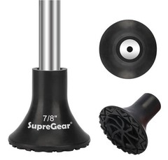 NEW SuperGear 1Pc Black 7/8 Inch Rubber Heavy Duty Non-Slip Crutch Cane Tip