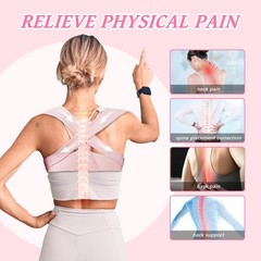 TEE TEA Shoulder Posture Corrector for Women & Men – Adjustable L/XL, Pink