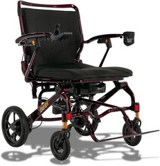 Pride Mobility Jazzy Carbon HD Heavy Duty 400lb Travel Power Chair, Red- Used
