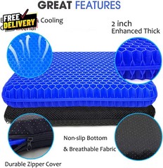 Gel Seat Cushion for Long Sitting Extra Thick Gel Cushion for Wheelchair So…..