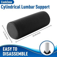 Cylindrical Memory Foam Lumbar Roll Pillow – Washable Back Support Cushion