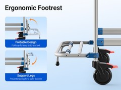 Bedside Commode with 4 Wheels Shower Chair Portable Toilet for Elderly 330LB