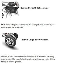 SilverDual Motor Adult Wheelchair57lbs Foldable Weight Capacity 300lbs 24V 240W