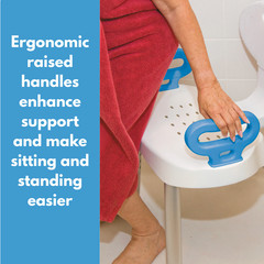 Carex EZ Adjustable Shower Chair 300lb Cap – Wide Bath Seat with Arms & Backrest