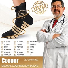 NEENCA Copper Compression Socks, Medical Ankle Support Socks for Injury Recov…