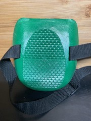 Vintage Knee Protector Pads Guards 5.5×5 In Size Rubber Green With Nylon Straps