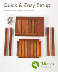 Waterproof Teak Shower Bench with Storage Shelf for Indoor & Outdoor Use