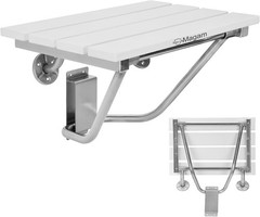 Folding Shower Seat Wall Mounted, Teak Bench for Adults, Foldable Shower Chair