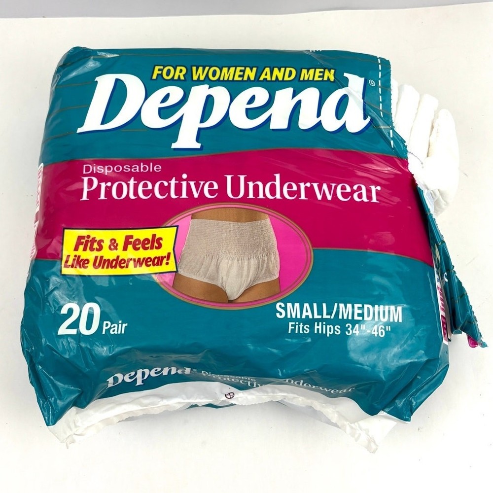 VTG Depend 19 Disposable Protective Underwear Adult Incontinence 1990s