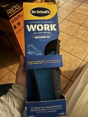 Dr. Scholl’s Work Massaging Gel Advanced Insoles Men’s Sizes 8-14 1 PR