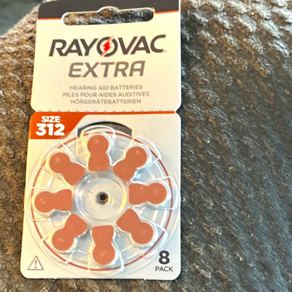 Rayovac Extra Hearing Aid Batteries Size 312 (PR41) Zinc-Air 8 Pack (75 pcs)