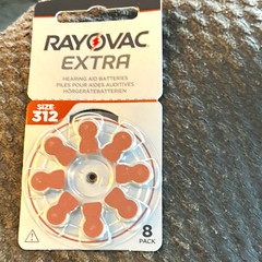 Rayovac Extra Hearing Aid Batteries Size 312 (PR41) Zinc-Air 8 Pack (75 pcs)