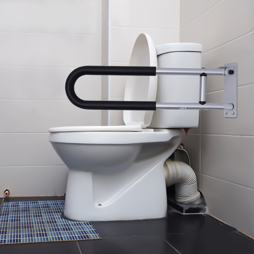 1pcs Folding Hinged Bathroom Rail Grab Bar Support Drop Down Handle Adjustabble