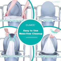 Disposable Commode Liners 20.8×15.75 in – Leak-proof Portable Potty Bags