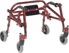 Nimbo 2G Lightweight Posterior Walker with Seat, Castle Red, Extra Small