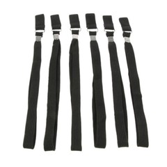 6 Pack Comfort Axis Walking Cane or Stick Stretchable Elastic Wrist Straps Black