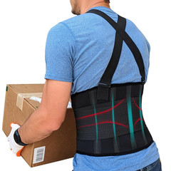 Back Brace for Men Lower Back Heavy Lifting with Suspenders, Back Support Belt f