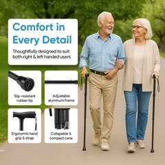 Mars Wellness Folding Cane – Adjustable Walking Cane for Women & Men