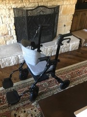 Used 2-in-1 Rollator & Transport Chair – Lightweight Foldable – Black