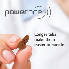 Power One Size 312 PR41 1.45V Hearing Aid Batteries (60 Cells) Child Resistant