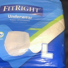 FitRight Underwear Incontinence Pants L White Extra Absorbency 600ml Disposable